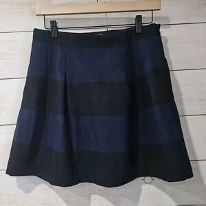Madewell Mayle Pleat Skirt Size 2 Blue Black Plaid Wool Blend Mini Schoolgirl